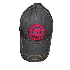 Eric Church Charcoal Denim Snap back trucker distressed hat merch country